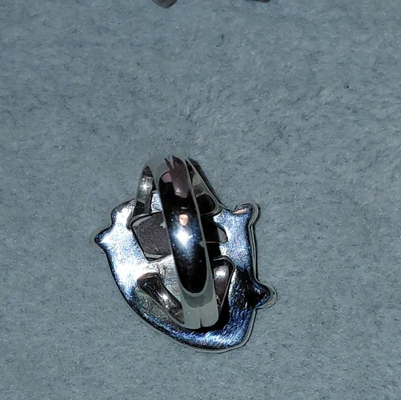 Wild Horse Jasper Horn Shaped Silver Statement Ring - Picture 12 of 15